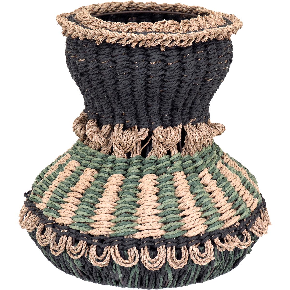 Vaso de Fibra Verde 38x36cm - Decoração para Flores e Folhagens