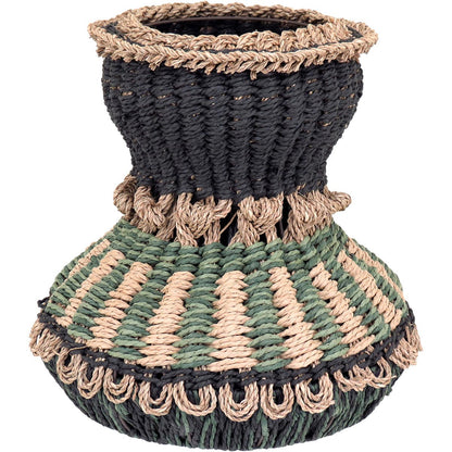 Vaso de Fibra Verde 38x36cm - Decoração para Flores e Folhagens