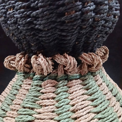 Vaso de Fibra Verde 38x36cm - Decoração para Flores e Folhagens