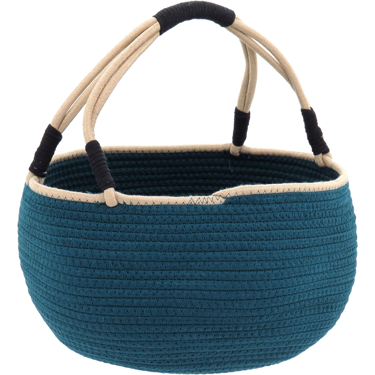 Conjunto 2 Cestas Organizadoras Tecido Azul - Grande e Pequeno