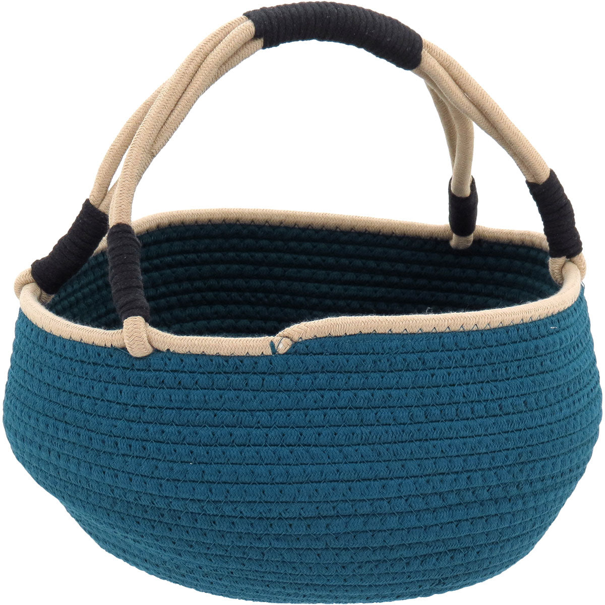 Conjunto 2 Cestas Organizadoras Tecido Azul - Grande e Pequeno