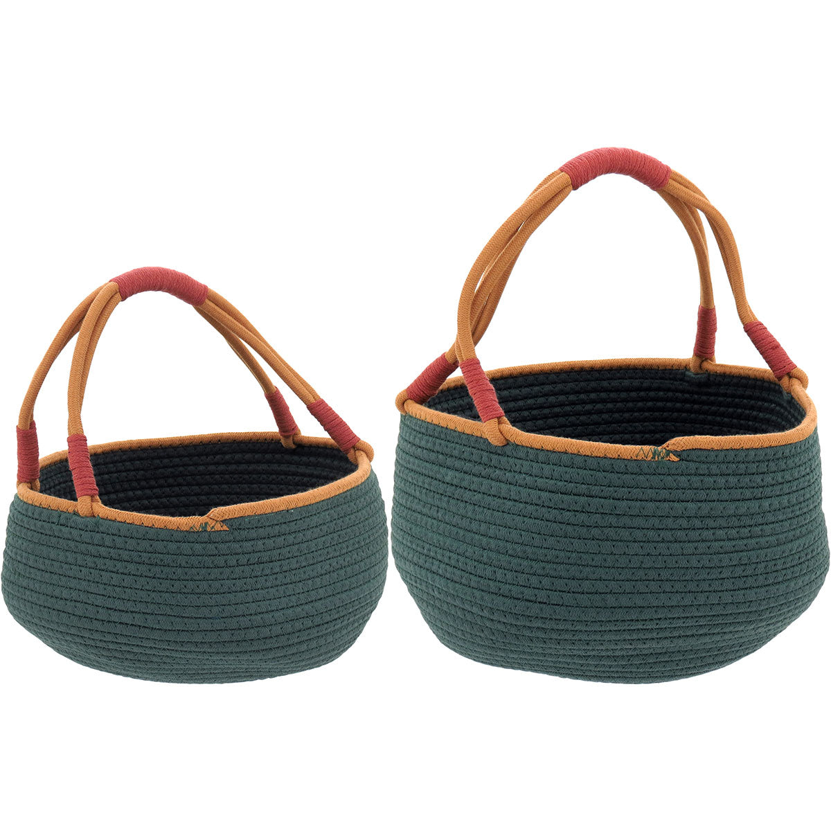 Cesta Organizadora Tecido Verde 2 Peças - Ideal para Decoração e Organização