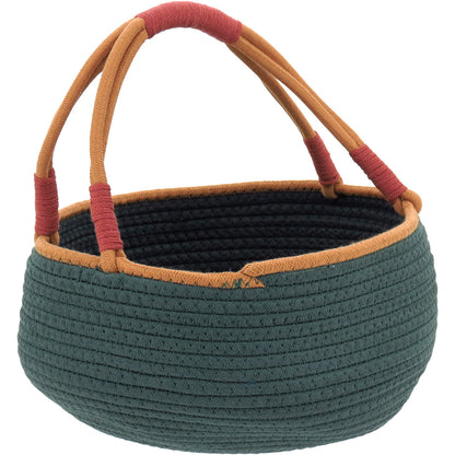 Cesta Organizadora Tecido Verde 2 Peças - Ideal para Decoração e Organização