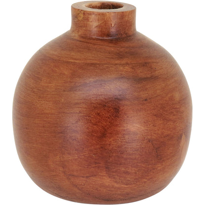 Vaso Decorativo de Madeira Natural Home&Co 17x17x18cm