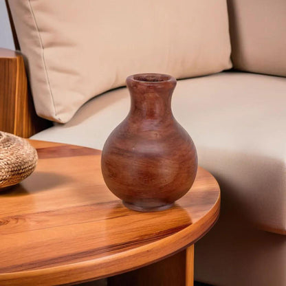 Vaso Decorativo de Madeira Home&Co 17x13cm Marrom Natural