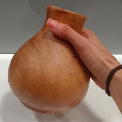 Vaso Decorativo de Madeira Home&Co 17x13cm Marrom Natural