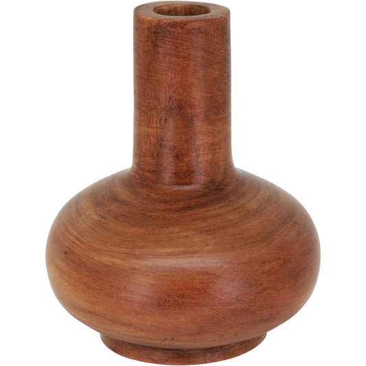 Vaso de Madeira Natural Home&Co 16x13cm para Decoração de Ambientes