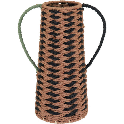 Vaso de Fibra Bege 31x23cm para Decoração de Ambientes