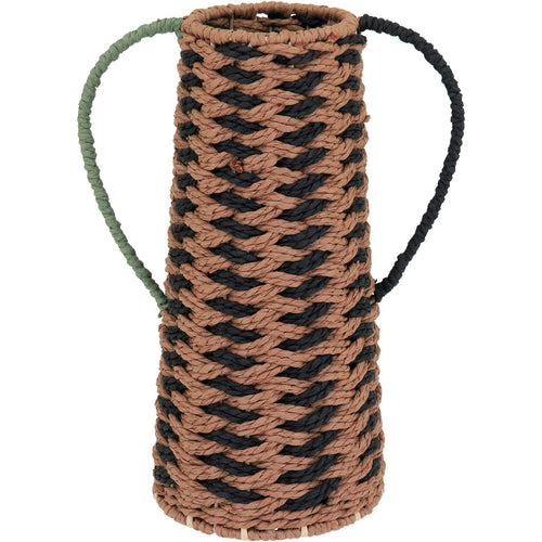 Vaso de Fibra Bege 31x23cm para Decoração de Ambientes