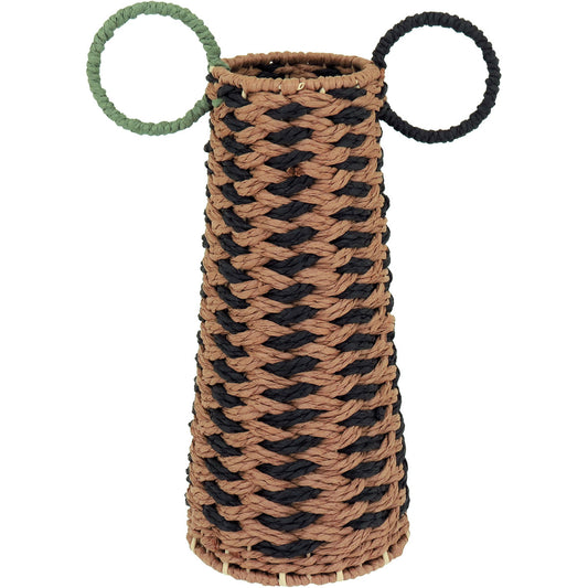 Vaso de Fibra Bege 34x36cm para Decoração de Interiores