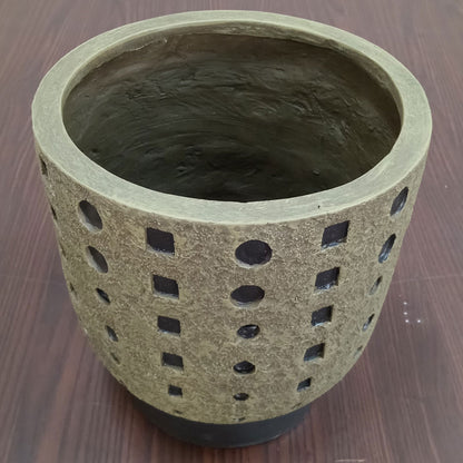 Cachepô de Resina Cinza 28x27cm para Plantas Decorativas