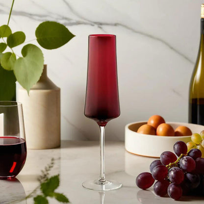 Taças de Champanhe Vermelhas Home&Co Latour Vidro 210ml 2 Peças