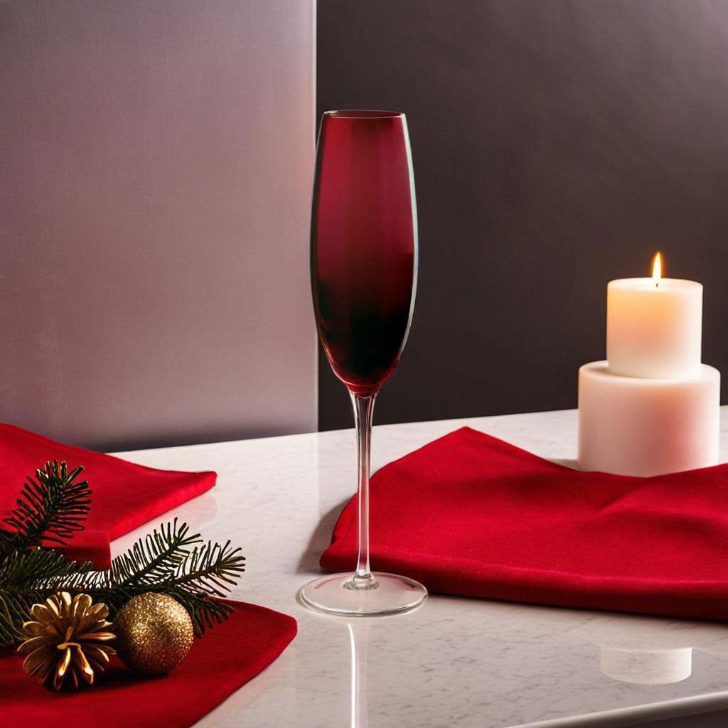 Conjunto de Taças de Champanhe Vermelhas Home&Co Opus 230ml Vidro