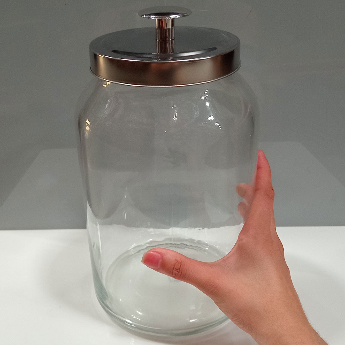 Pote de Vidro Home&Co 4L Transparente 30x16x16cm com Tampa Rosca