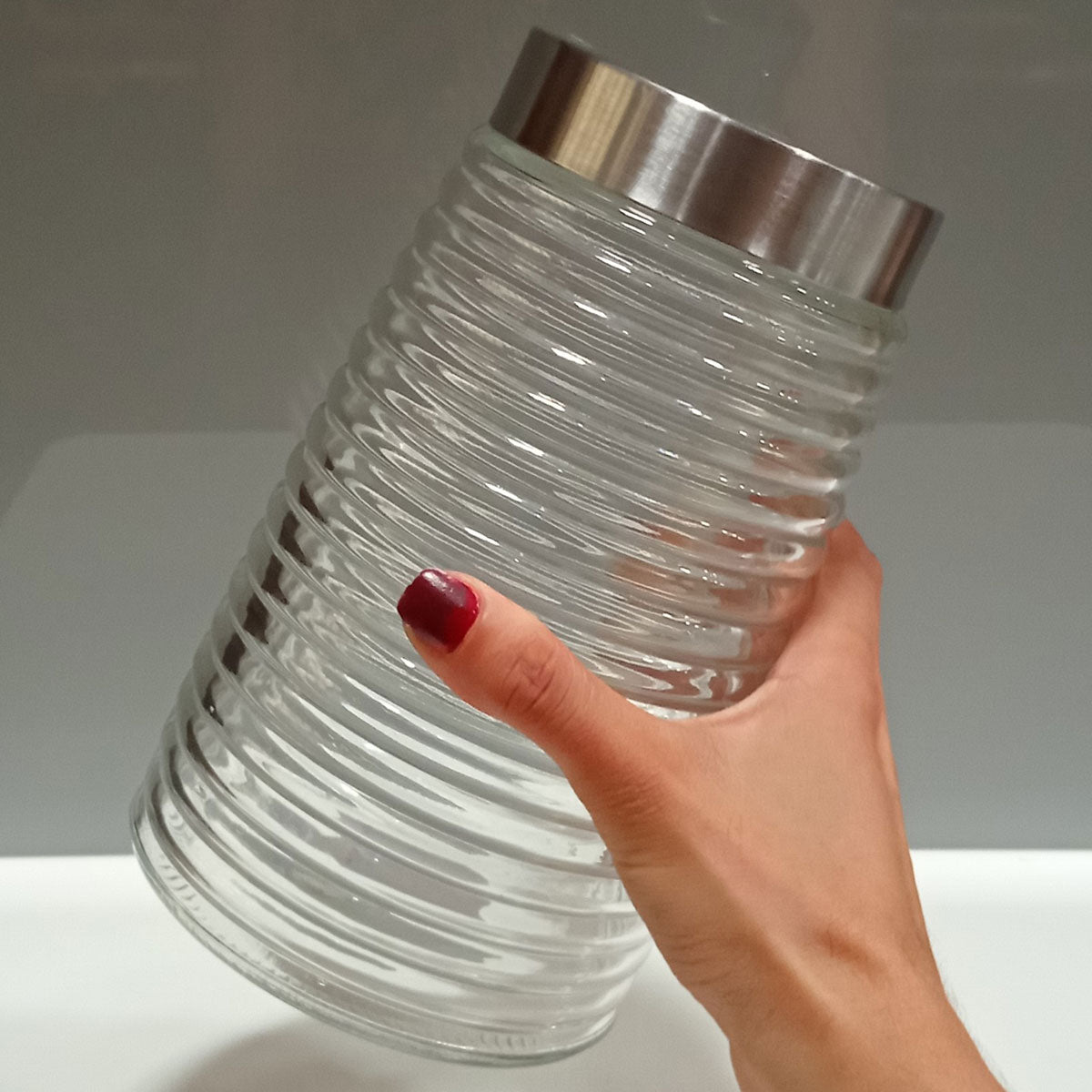 Pote de Vidro Home&Co 1,6L Transparente 20x12x12cm para Armazenamento