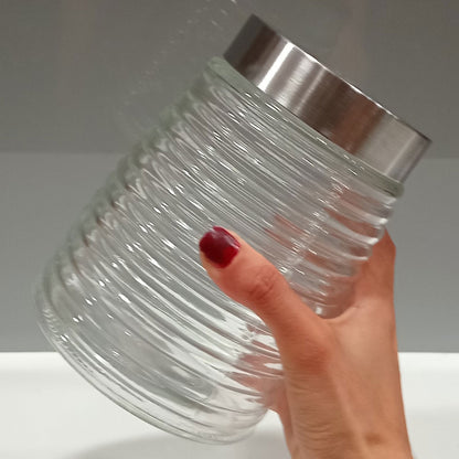 Pote de Vidro Transparente Home&Co 1,2L 16x12cm para Armazenamento