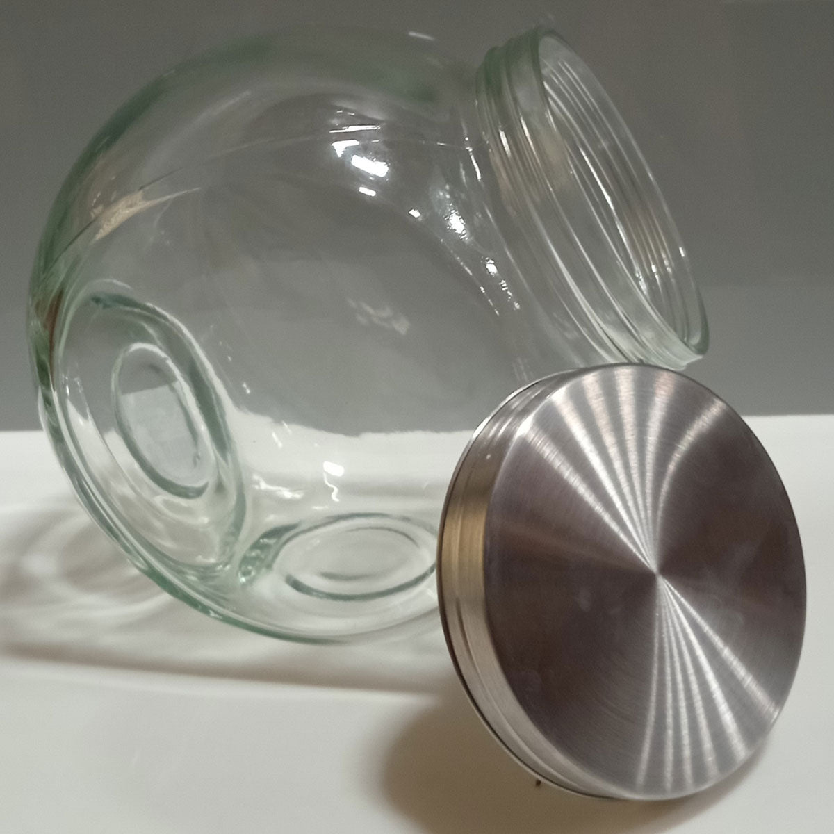 Pote de Vidro Transparente Home&Co 2,2L 17x12x18cm com Tampa Hermética