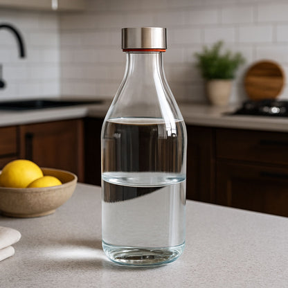 Garrafa de Vidro Home&Co 1L Transparente 25x9x9cm à Prova de Vazamentos