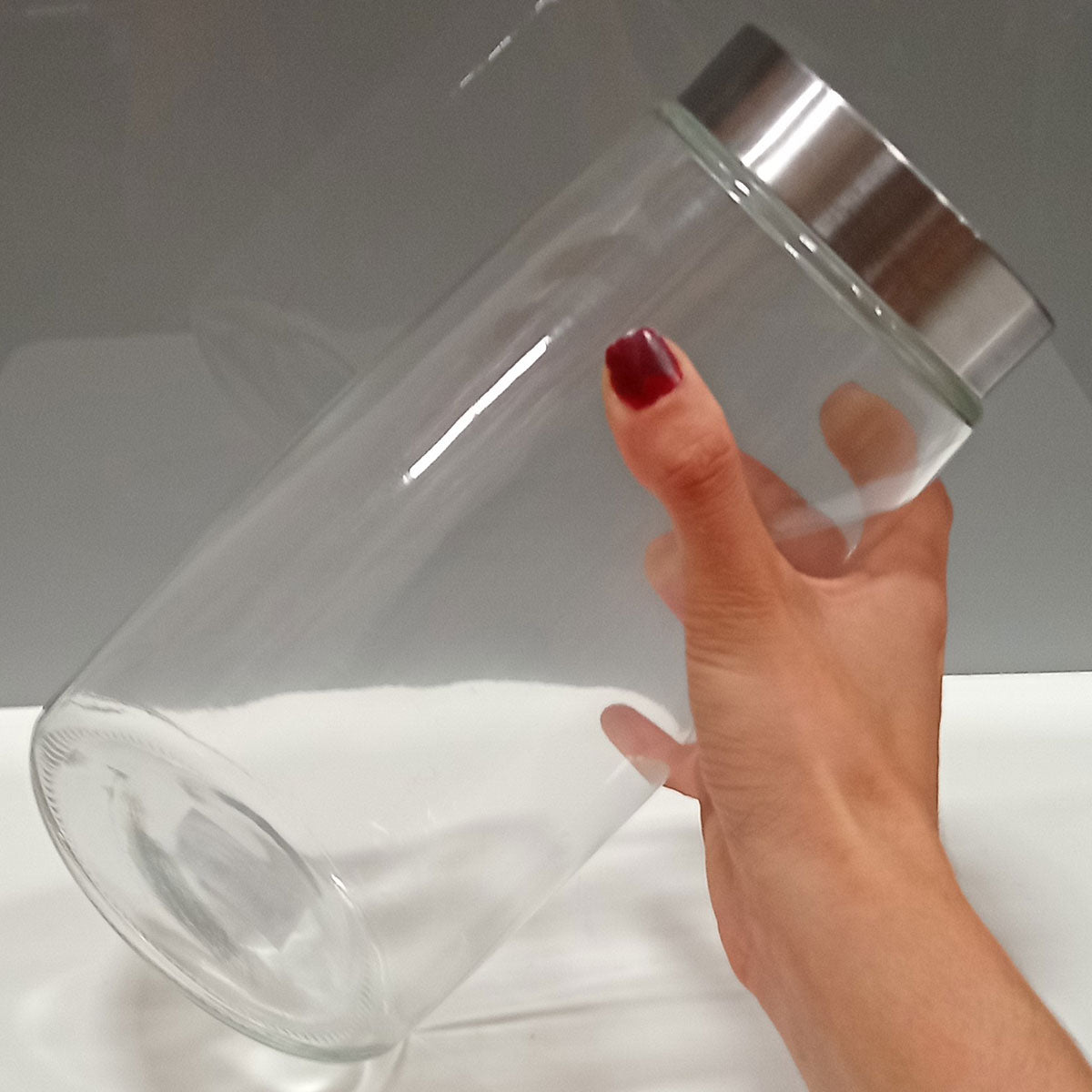 Pote de Vidro Transparente Home&Co 2,1L 23x12x12cm para Armazenamento