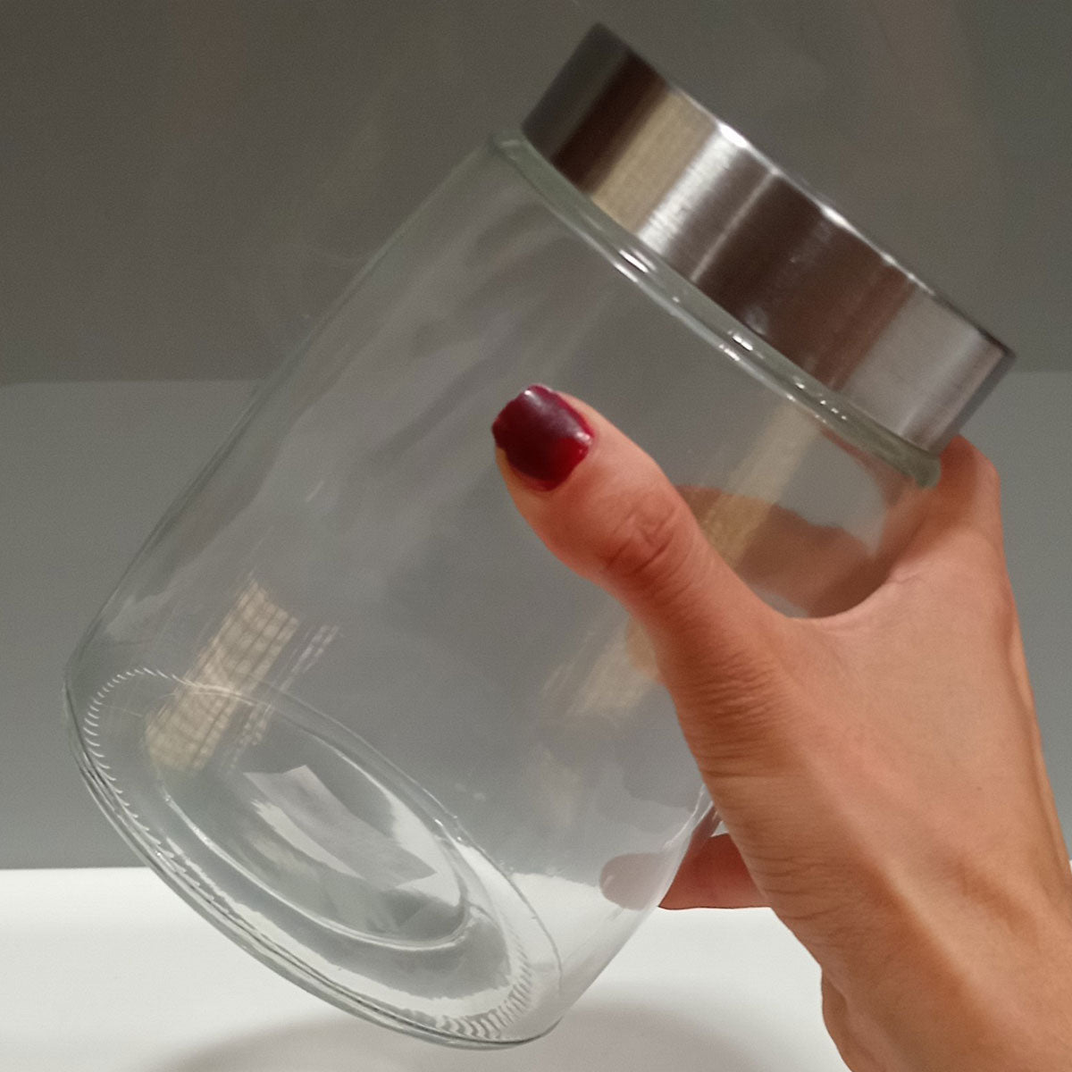 Pote de Vidro Transparente 1,2L Home&Co 16x12x12cm para Alimentos