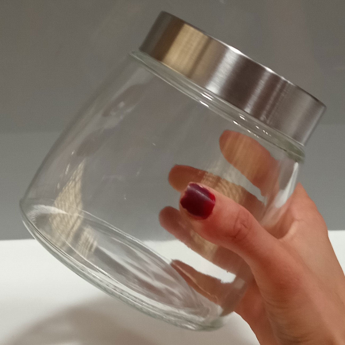 Pote de Vidro 800ml Home&Co Transparente com Tampa Hermética 12x12cm