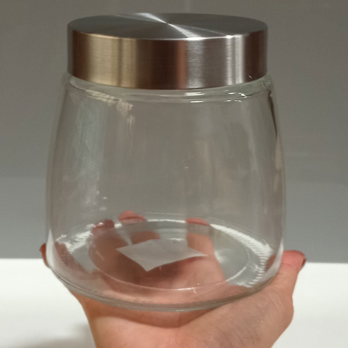 Pote de Vidro 800ml Home&Co Transparente com Tampa Hermética 12x12cm