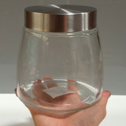 Pote de Vidro 800ml Home&Co Transparente com Tampa Hermética 12x12cm