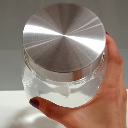 Pote de Vidro 800ml Home&Co Transparente com Tampa Hermética 12x12cm