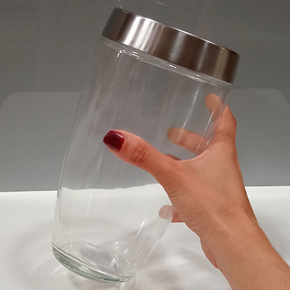 Pote de Vidro Transparente Home&Co 1,6L 22x12cm para Armazenamento