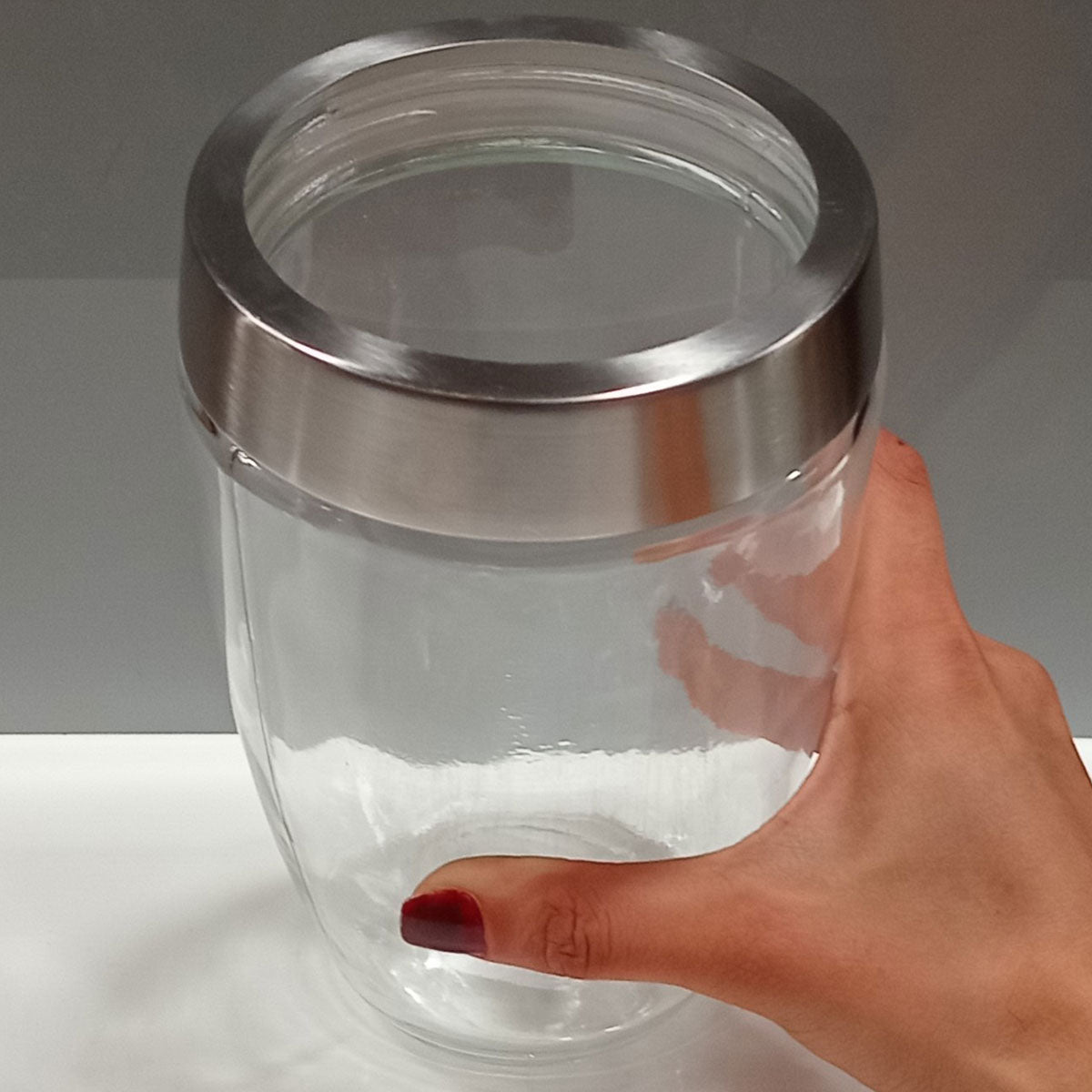 Pote de Vidro Home&Co 1,2L Transparente 18x12x12cm Hermético