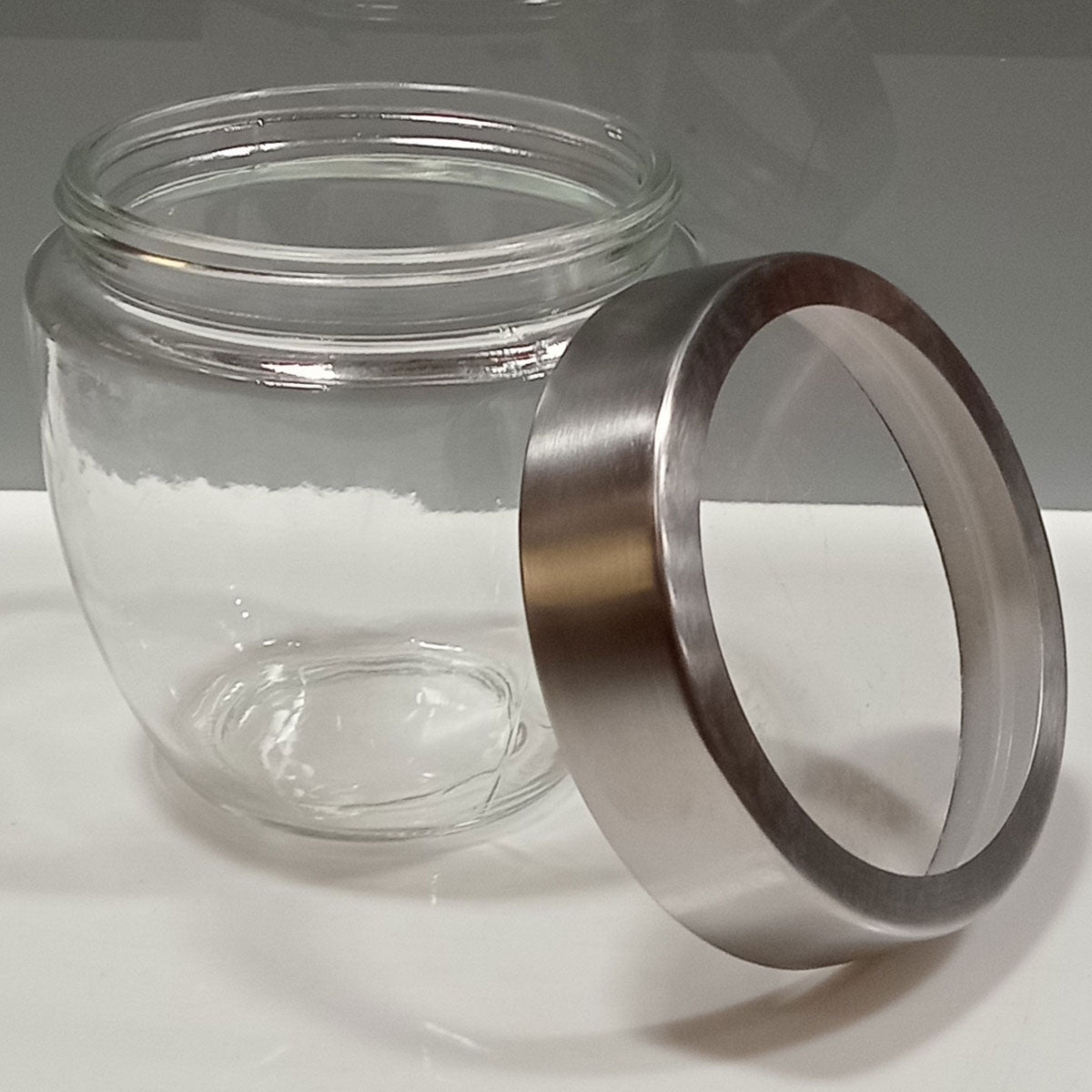 Pote de Vidro Transparente Home&Co 600ml com Tampa de Rosca 12x12cm