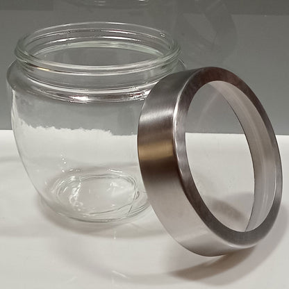 Pote de Vidro Transparente Home&Co 600ml com Tampa de Rosca 12x12cm