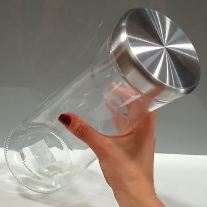 Pote de Vidro Transparente Home&Co 1,4L para Armazenamento de Mantimentos