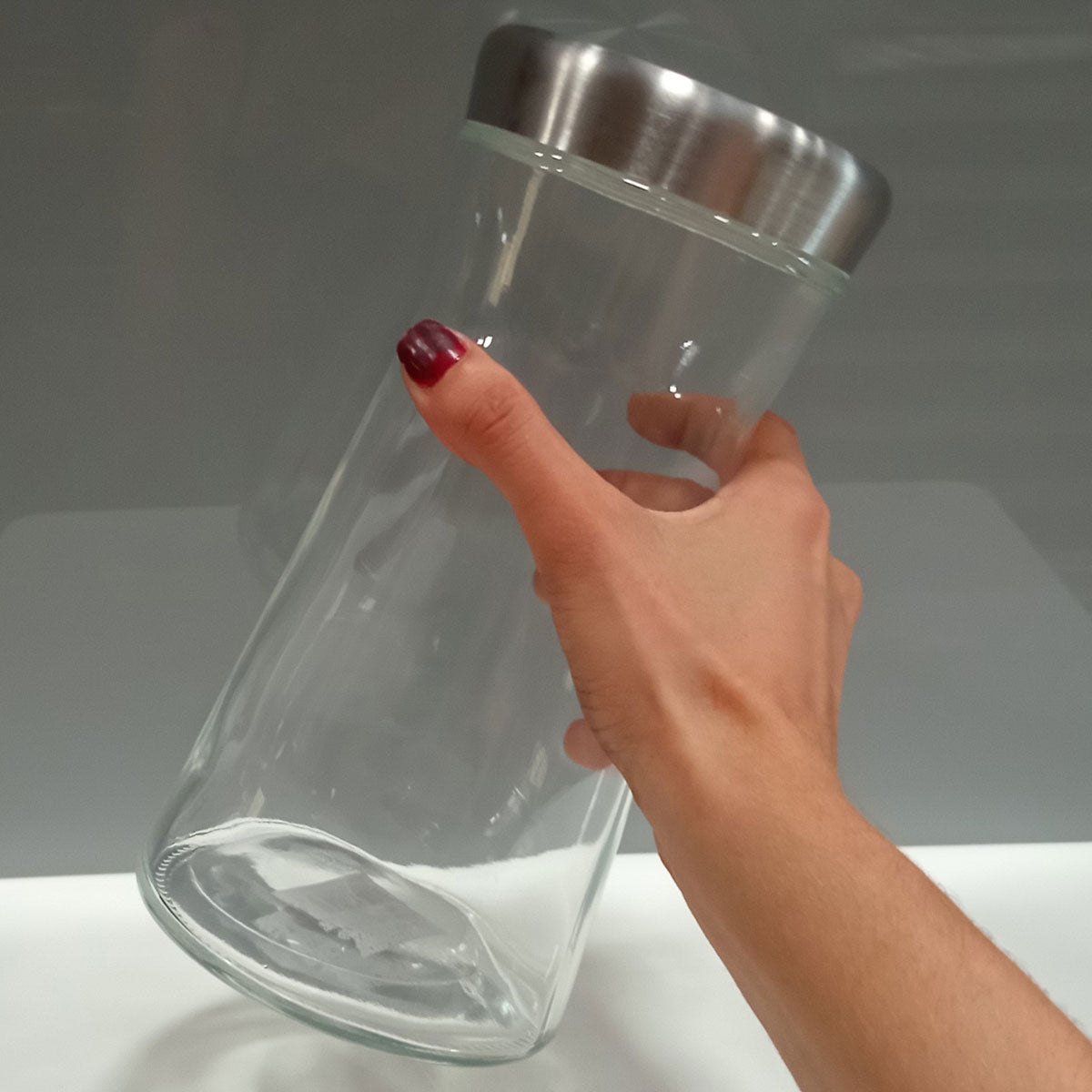 Pote de Vidro Transparente Home&Co 1,4L para Armazenamento de Mantimentos