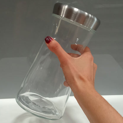 Pote de Vidro Transparente Home&Co 1,4L para Armazenamento de Mantimentos
