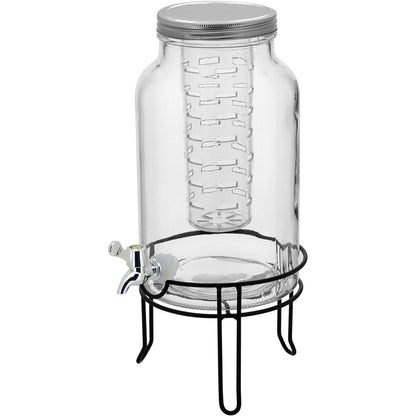 Refresqueira de Vidro 5,5L Home&Co Transparente com Suporte e Torneira