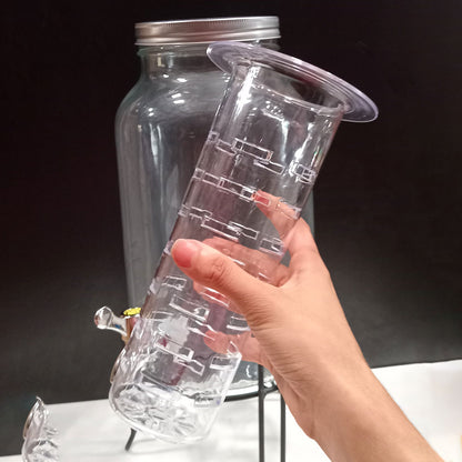 Refresqueira de Vidro 5,5L Home&Co Transparente com Suporte e Torneira