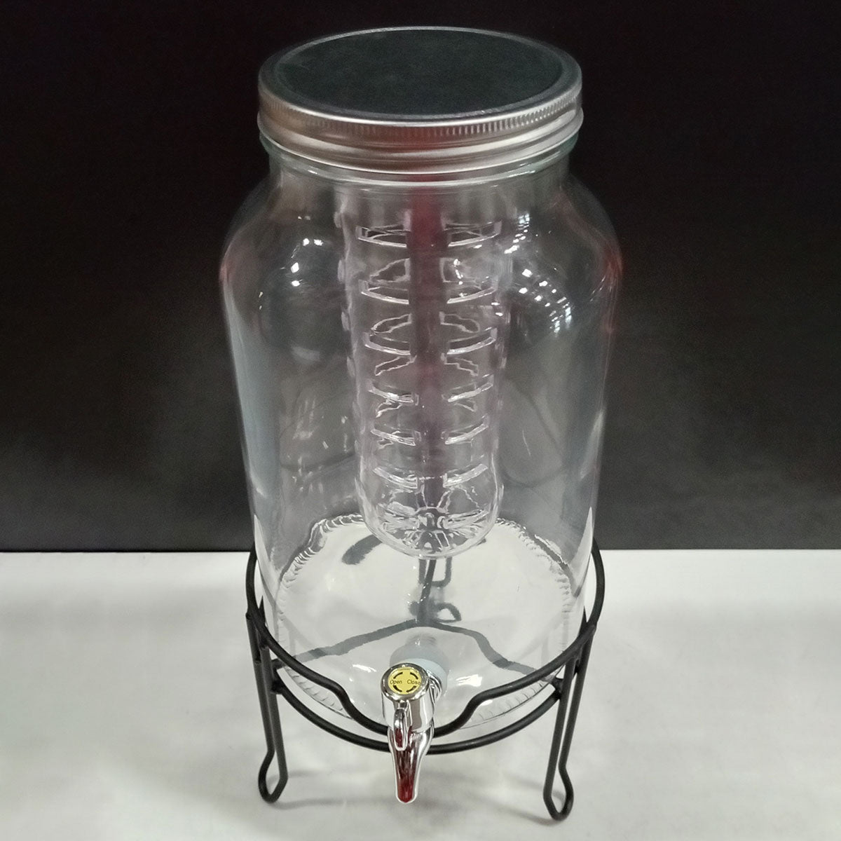 Refresqueira de Vidro 5,5L Home&Co Transparente com Suporte e Torneira