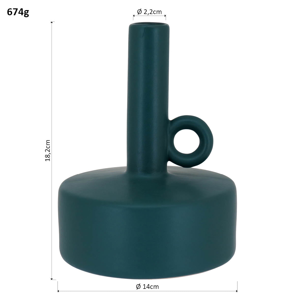 Vaso Shape Cerâmica 18x14x14cm Verde