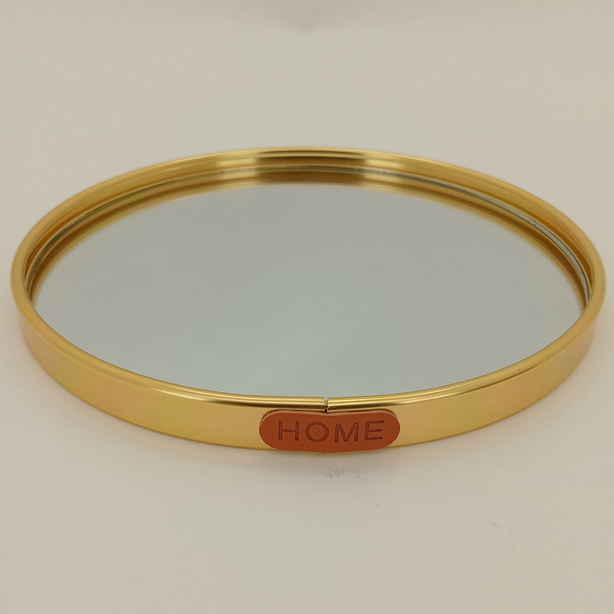 Bandeja Espelhada Dourada 20x20cm Metal para Servir Bebidas e Petiscos