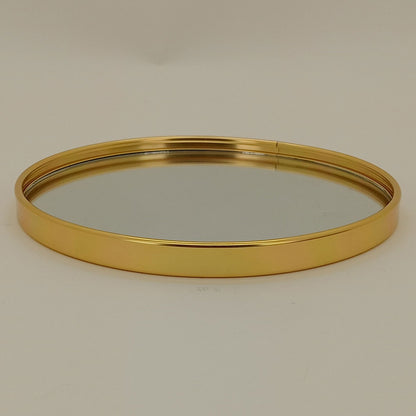 Bandeja Espelhada Dourada 20x20cm Metal para Servir Bebidas e Petiscos