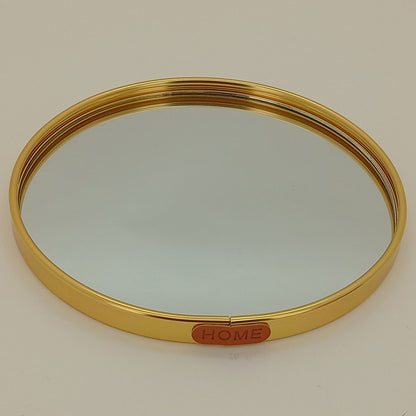 Bandeja Espelhada Dourada 20x20cm Metal para Servir Bebidas e Petiscos