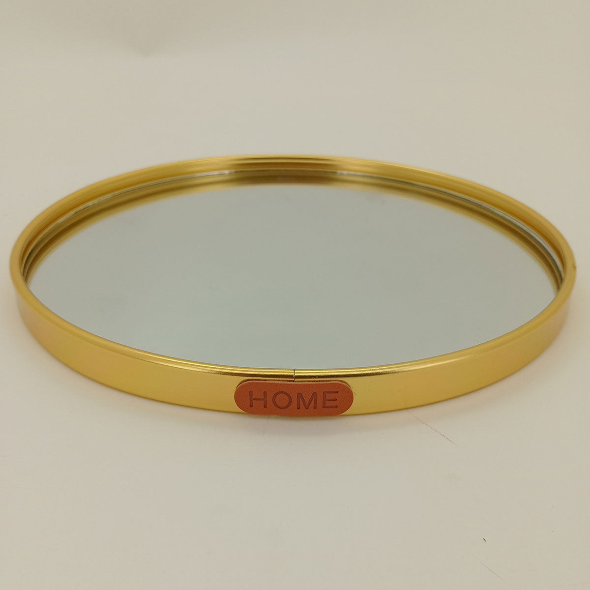 Bandeja Espelhada Dourada de Metal 23x23cm para Servir