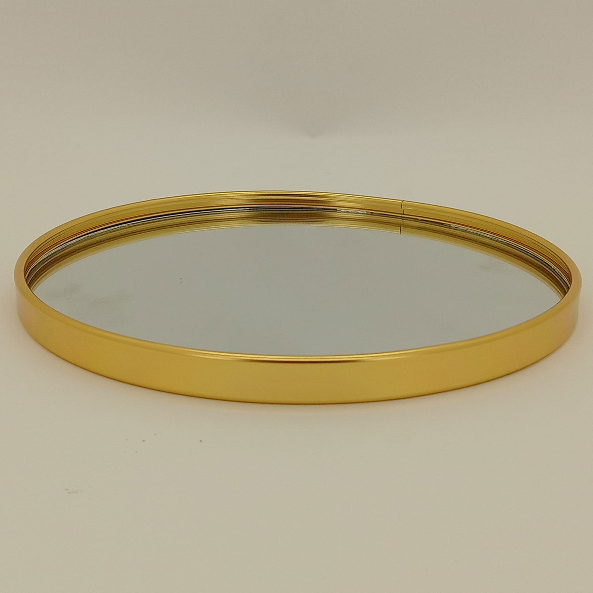 Bandeja Espelhada Dourada de Metal 23x23cm para Servir