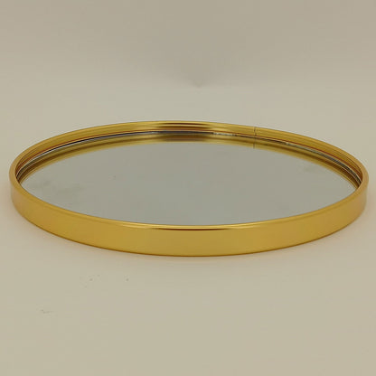 Bandeja Espelhada Dourada de Metal 23x23cm para Servir