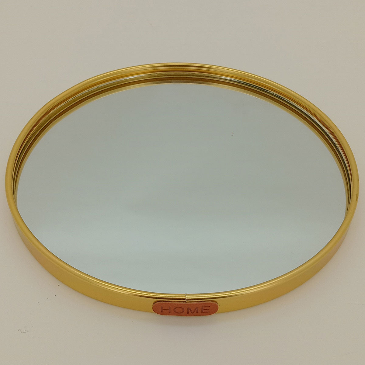 Bandeja Espelhada Dourada de Metal 23x23cm para Servir