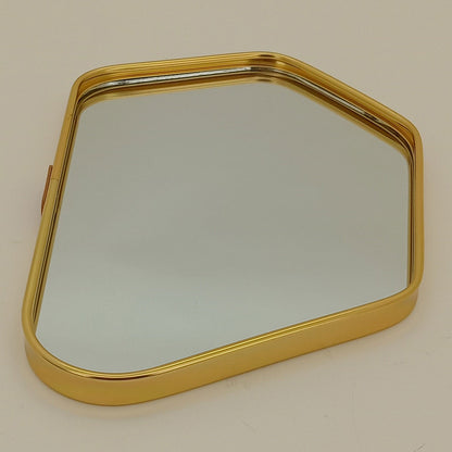 Bandeja Espelhada Dourada em Metal 26x18cm para Servir Bebidas e Petiscos