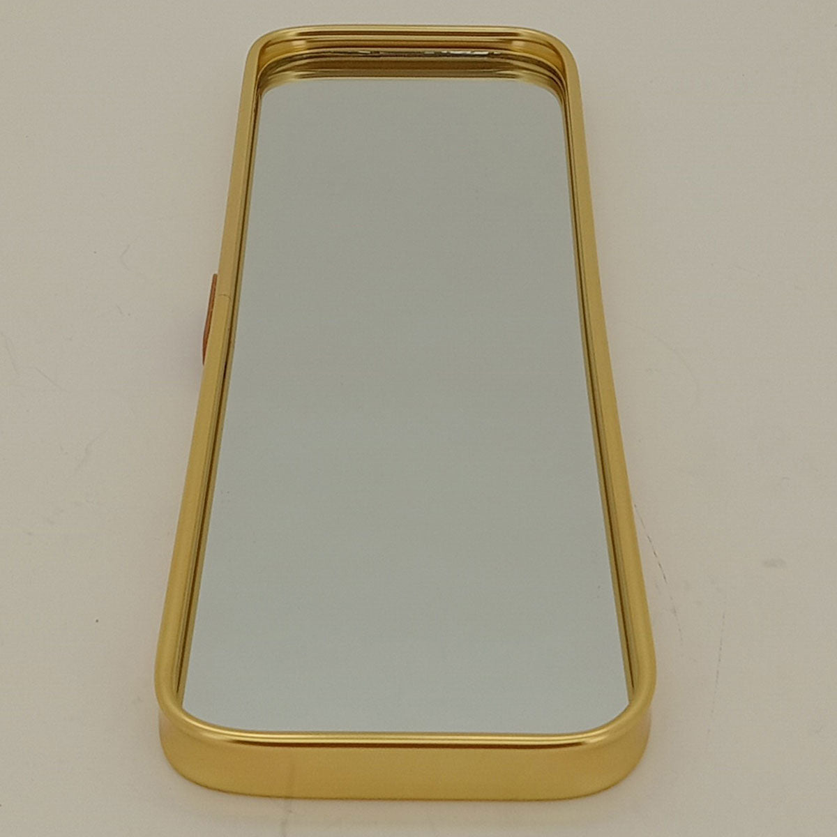 Bandeja Espelhada de Metal Dourado 30x10cm para Servir