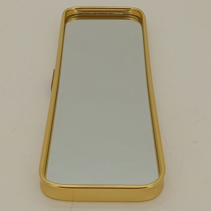 Bandeja Espelhada de Metal Dourado 30x10cm para Servir