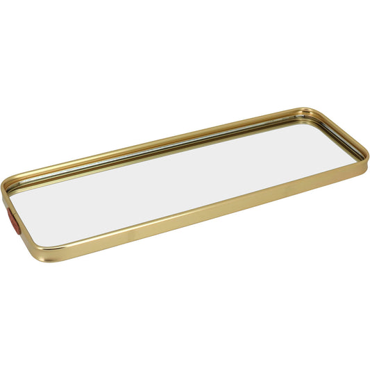 Bandeja Espelhada Metal Dourada 35x12cm para Servir Bebidas e Petiscos